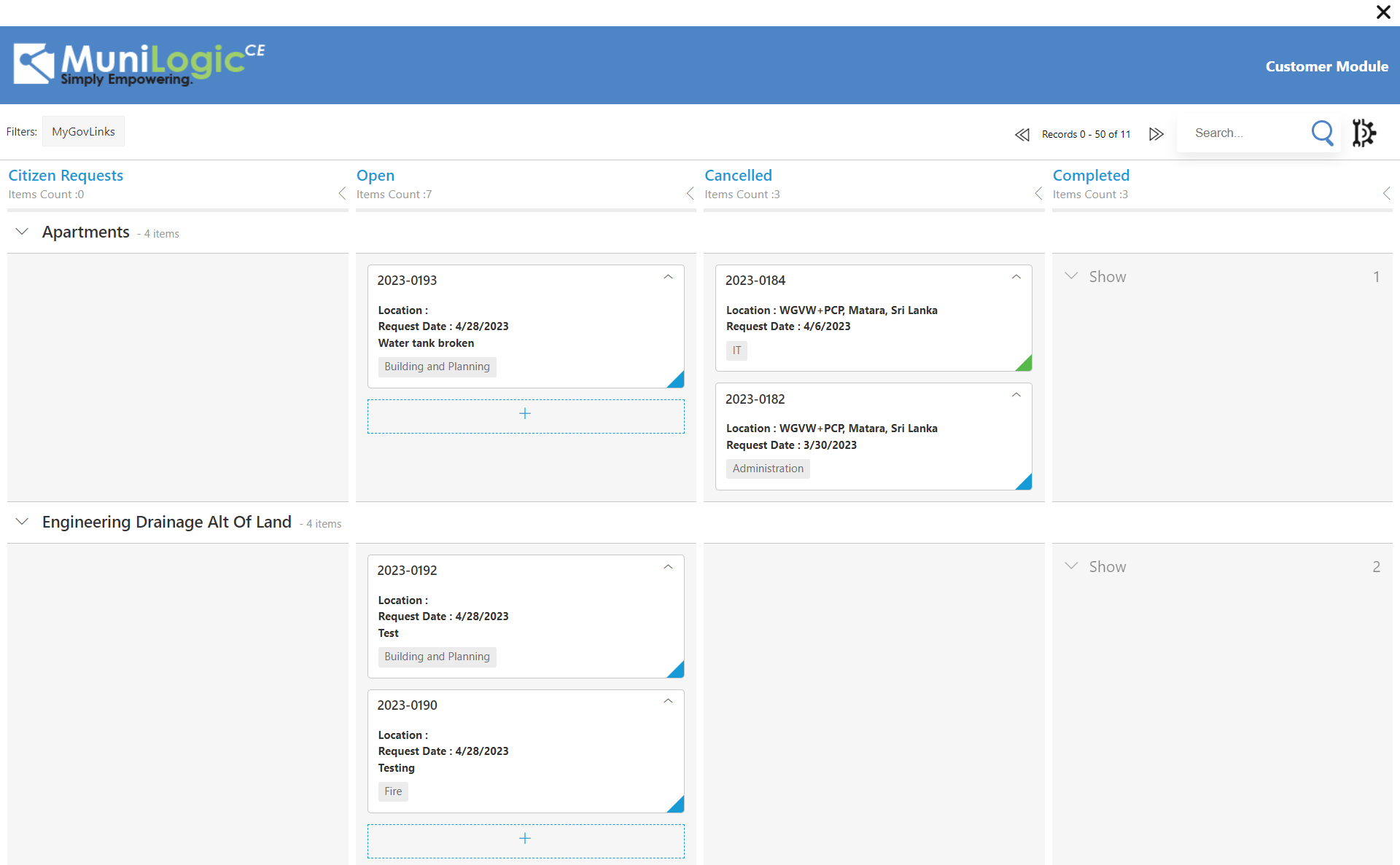 screenshot of MuniLogic CE